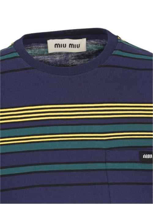 Striped T-shirt MIU MIU | MJNA0918ZVF0V9D
